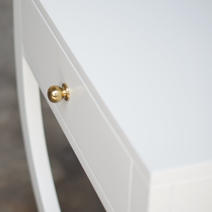 One Drawer Side Table In White Lacquer - ALEXIS WH