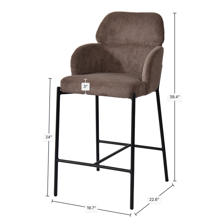 Allegra Counter Stool - Corduroy Brown