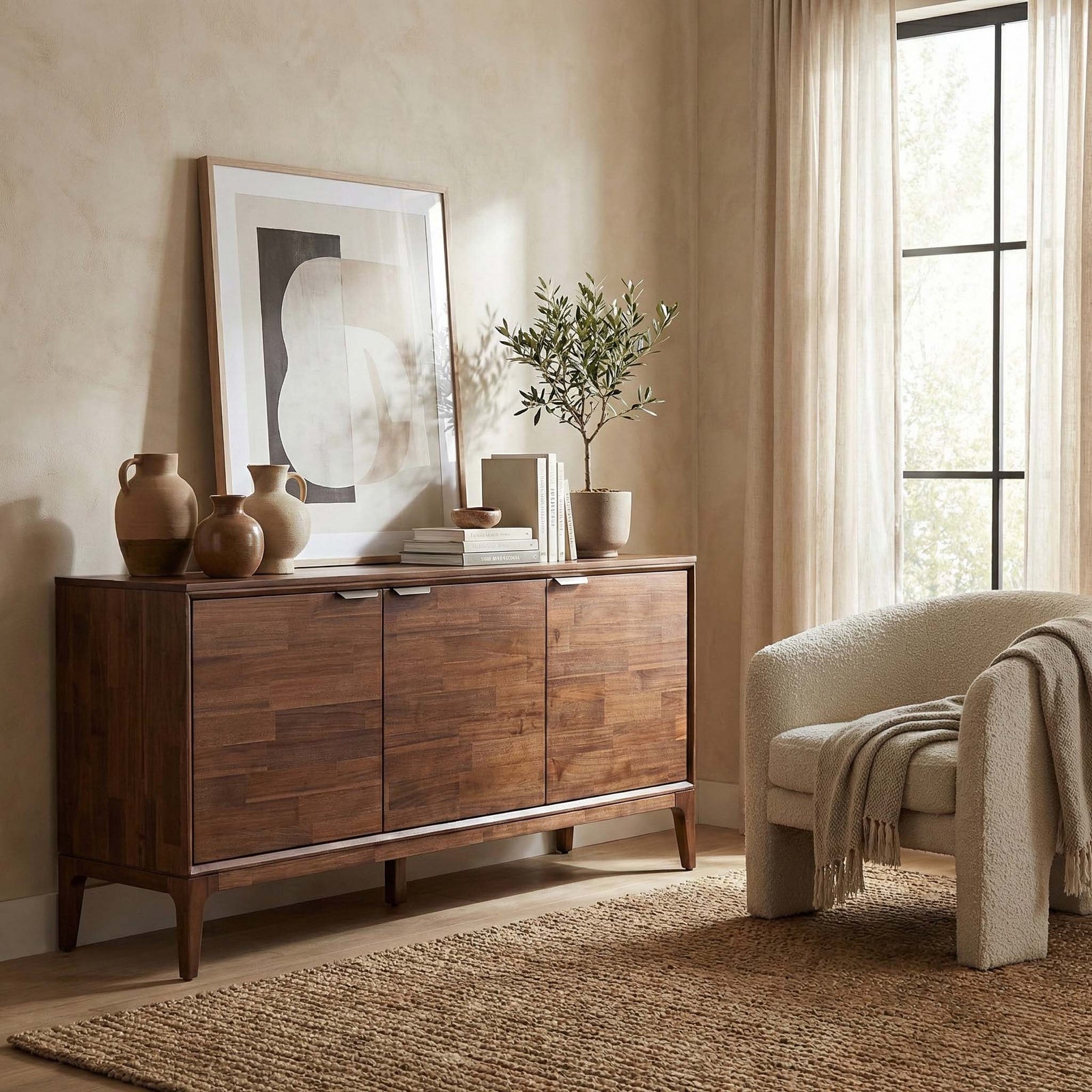 Allure Wooden 3 Door Sideboard