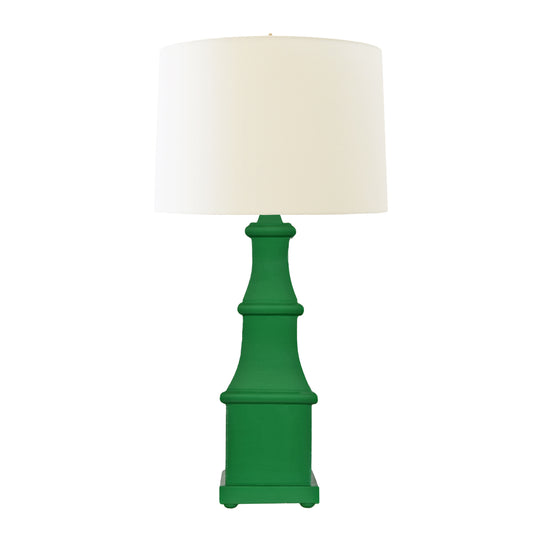 Handpainted Tiered Tole Table Lamp In Green - ALLEGRA GR