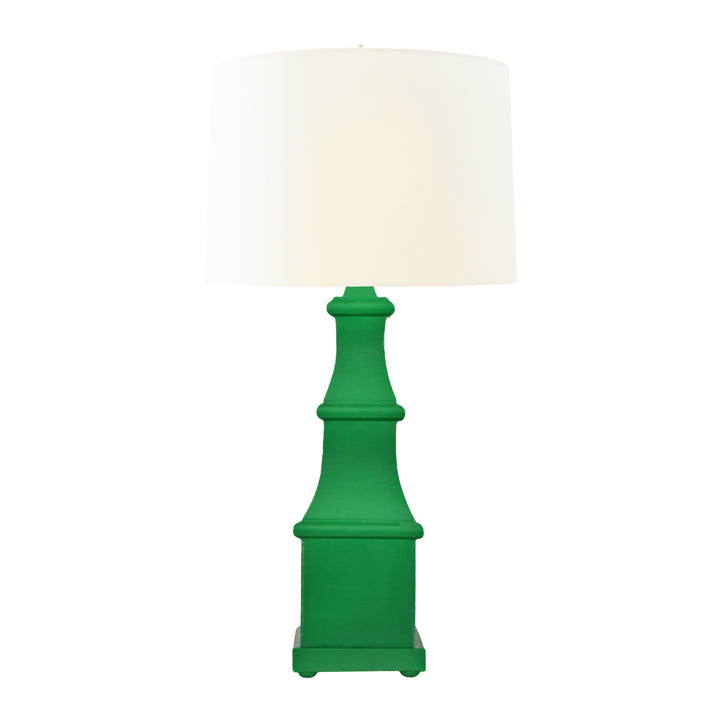 Handpainted Tiered Tole Table Lamp In Green - ALLEGRA GR