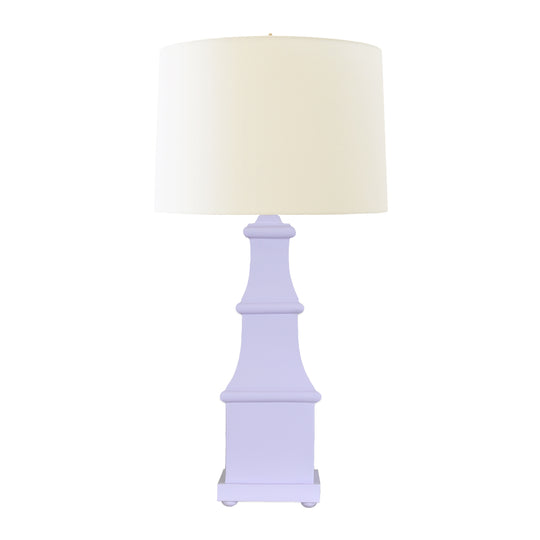 Handpainted Tiered Tole Table Lamp In Lavender - ALLEGRA LAV