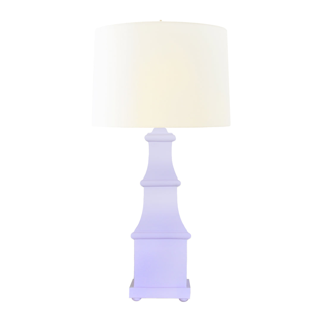 Handpainted Tiered Tole Table Lamp In Lavender - ALLEGRA LAV