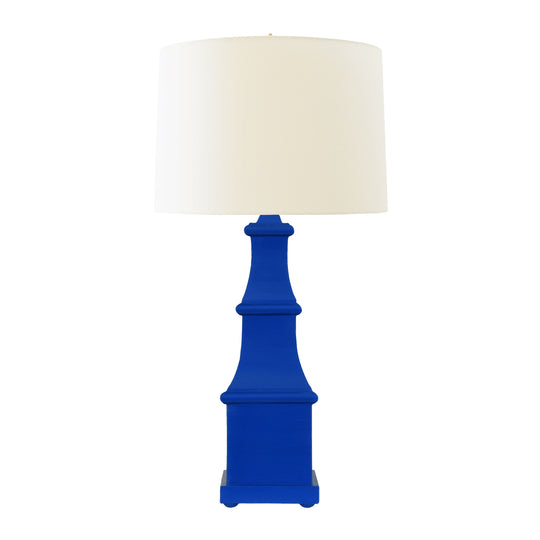 Handpainted Tiered Tole Table Lamp In Royal Blue - ALLEGRA RBL