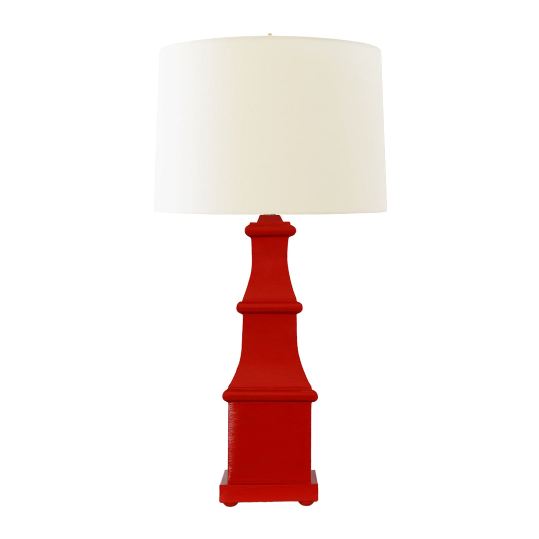 Handpainted Tiered Tole Table Lamp In Red - ALLEGRA RD