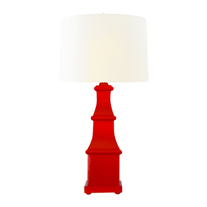 Handpainted Tiered Tole Table Lamp In Red - ALLEGRA RD