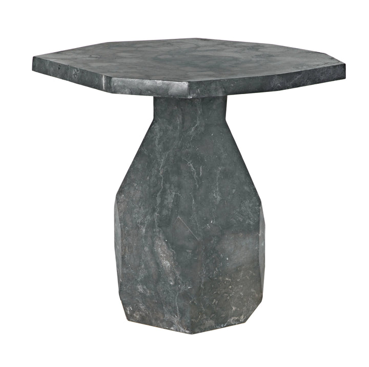 American Home Furniture | Noir - Polyhedron Side Table - Black Marble