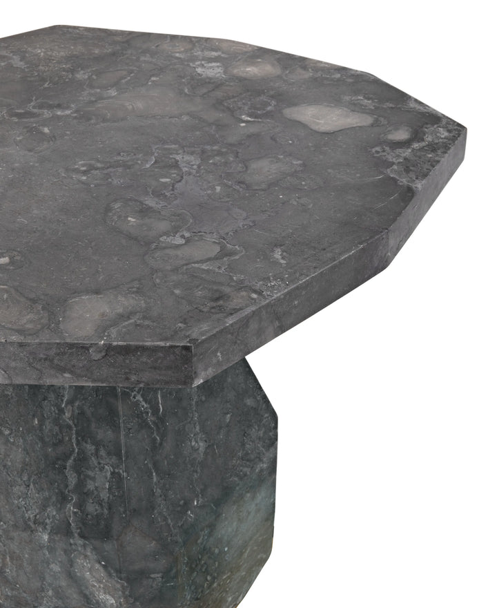 American Home Furniture | Noir - Polyhedron Side Table - Black Marble