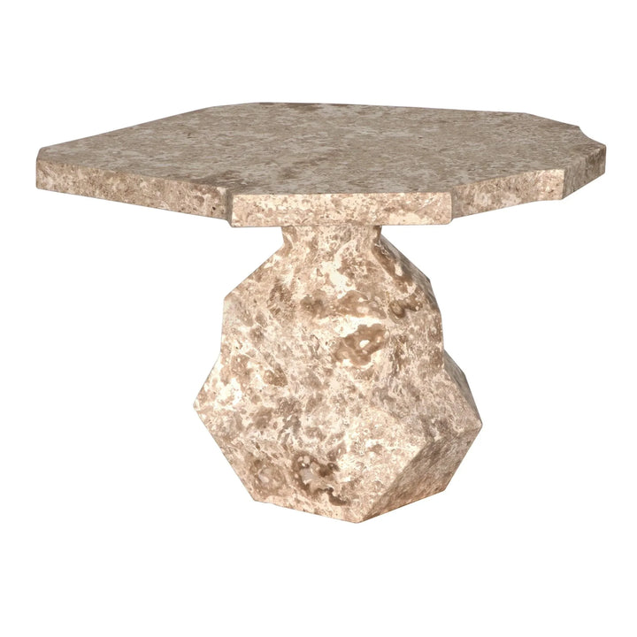 Noir Rind Table, White Marble ACCENT TABLES