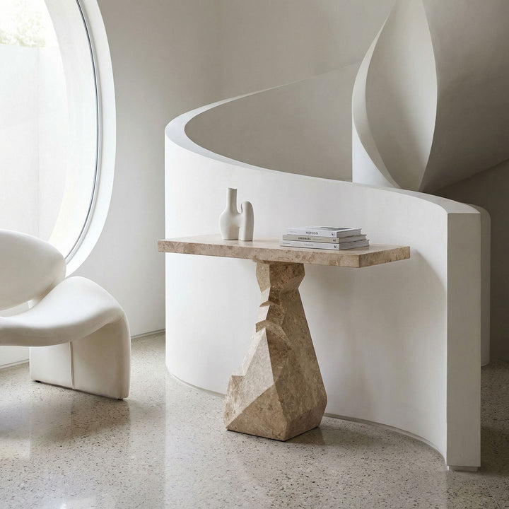Noir Tilden Console - White Marble