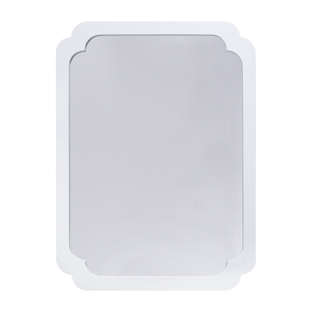 White Lacquer Pinched Corner Mirror - AMELIA WH