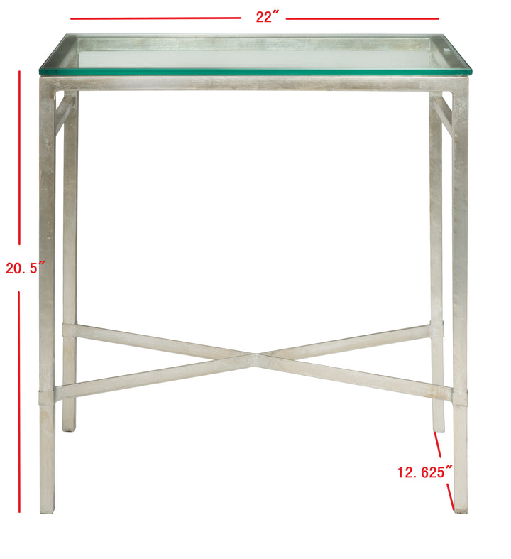 SILVER / GLASS / 22.1" X 12.5" X 24.5"