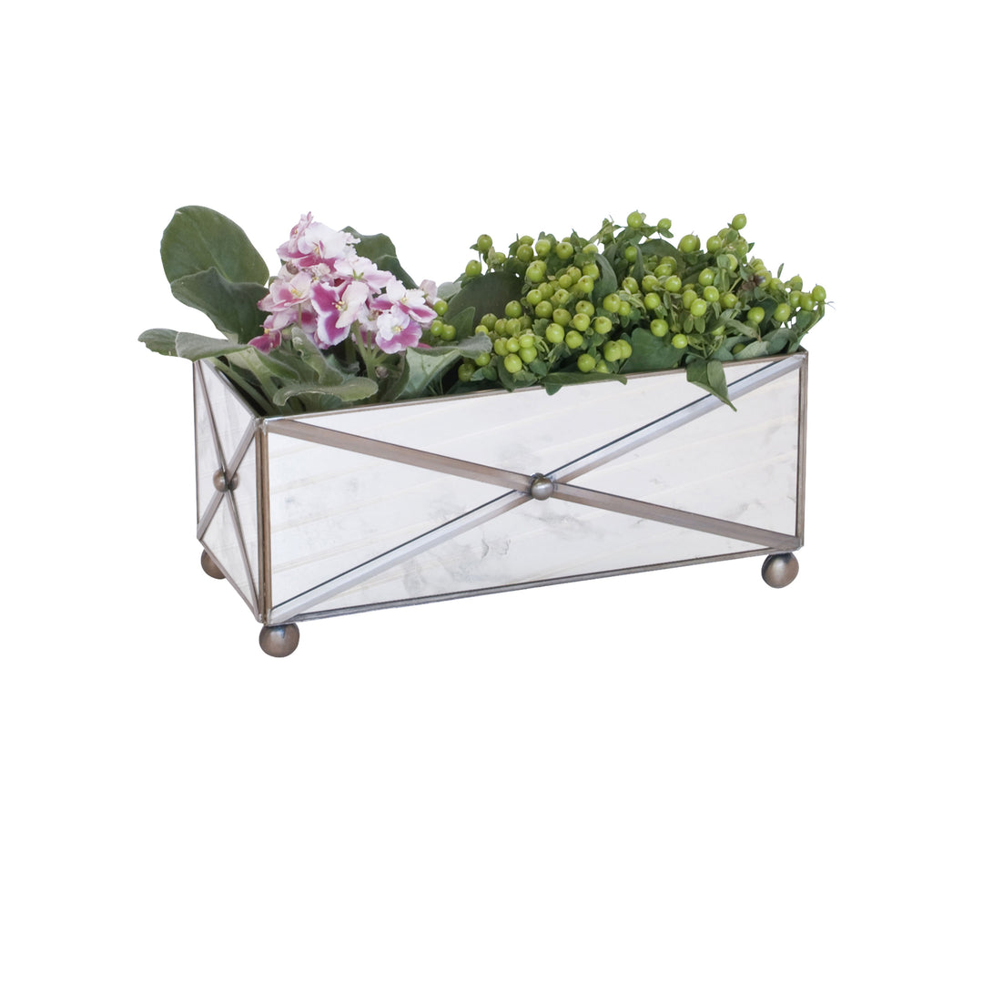 Rect Xhatch Ant Mir Planter - AMT125