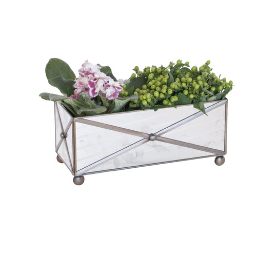 Rect Xhatch Ant Mir Planter - AMT125