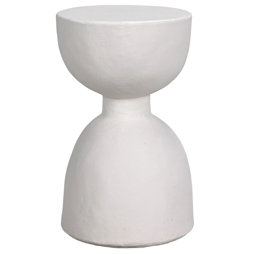 American Home Furniture | Noir - Hourglass Stool, White Fiber Cement