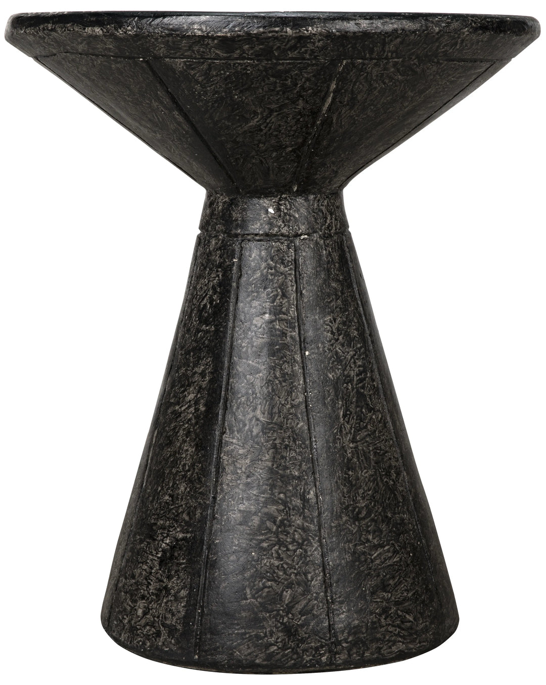 American Home Furniture | Noir - Pedestal Side Table, Black Fiber Cement