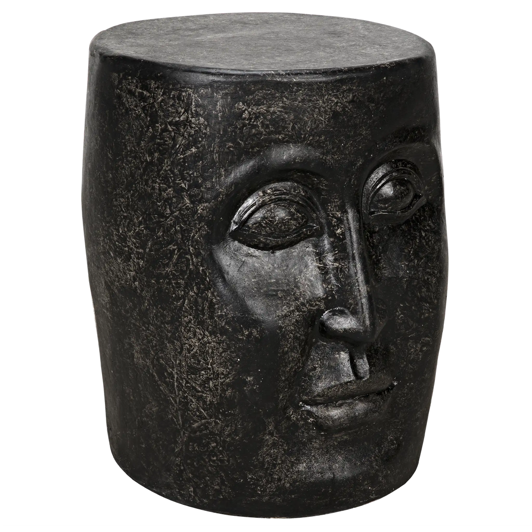 American Home Furniture | Noir - Head Side Table, Black Fiber Cement