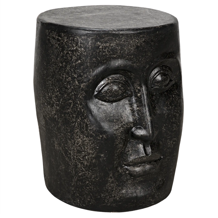 American Home Furniture | Noir - Head Side Table, Black Fiber Cement