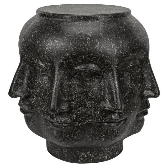 Noir Multi-Face Stool, Black Fiber Cement OTTOMANS, POUFS, + STOOLS