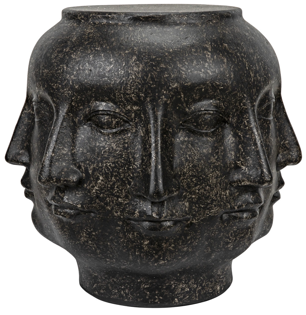 American Home Furniture | Noir - Multi-Face Stool, Black Fiber Cement