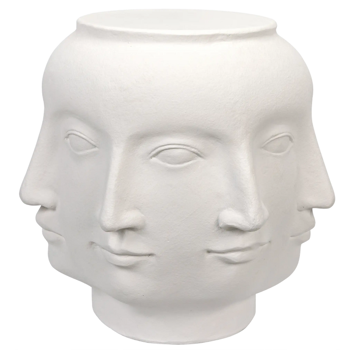 American Home Furniture | Noir - Multi-Face Stool, White Fiber Cement