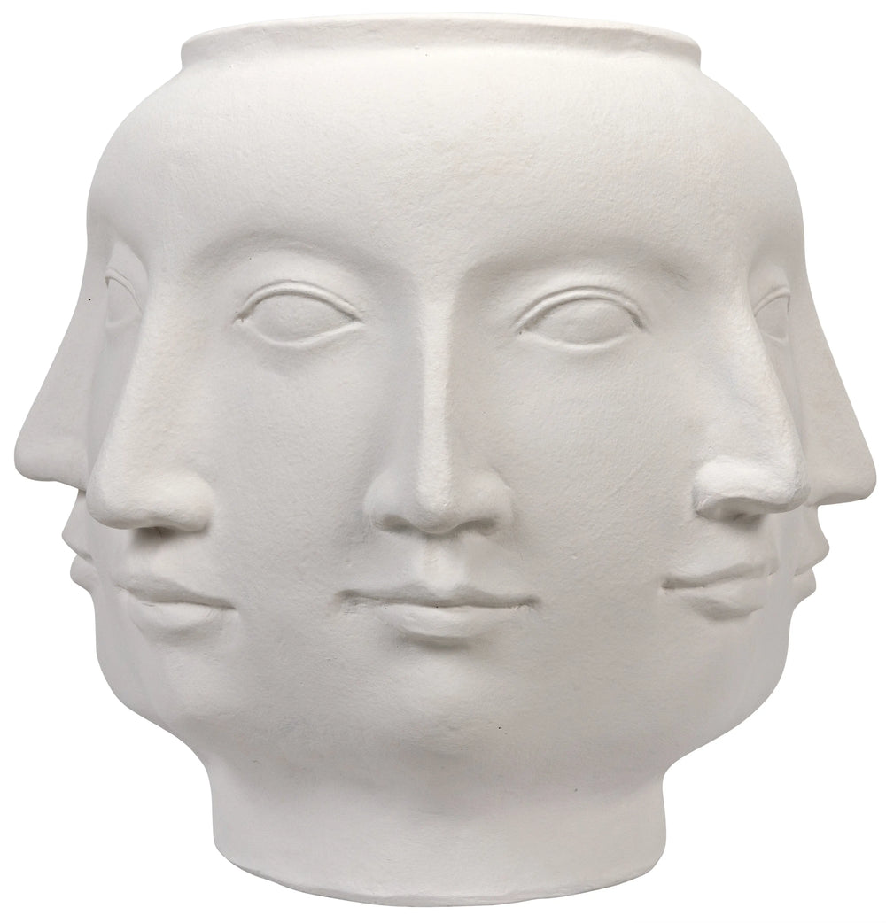 American Home Furniture | Noir - Multi-Face Stool, White Fiber Cement