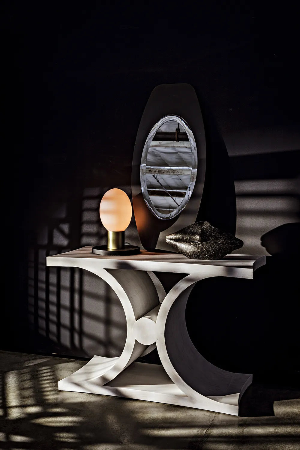 American Home Furniture | Noir - Lips, Black Fiber Cement