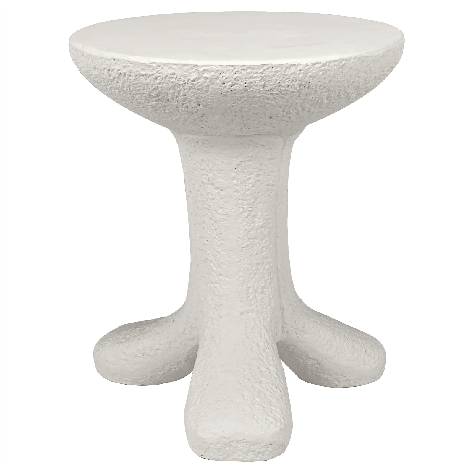 Noir Laramy Side Table, White Fiber Cement ACCENT TABLES