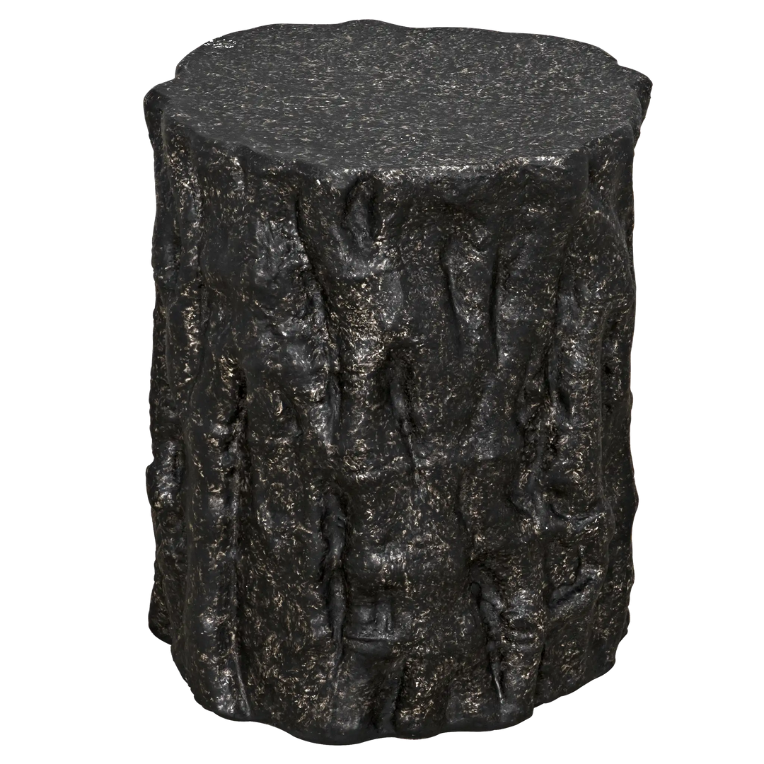 American Home Furniture | Noir - Damono Stool/Side Table, Black Fiber Cement