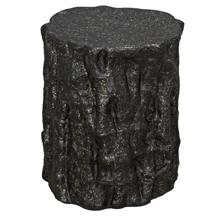 American Home Furniture | Noir - Damono Stool/Side Table, Black Fiber Cement