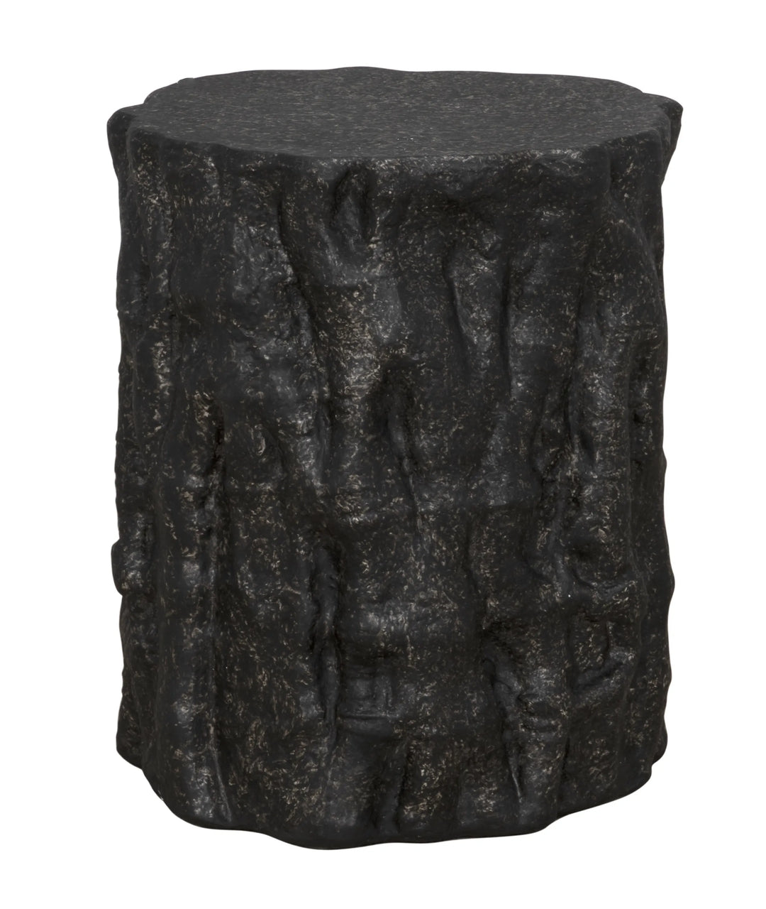 American Home Furniture | Noir - Damono Stool/Side Table, Black Fiber Cement