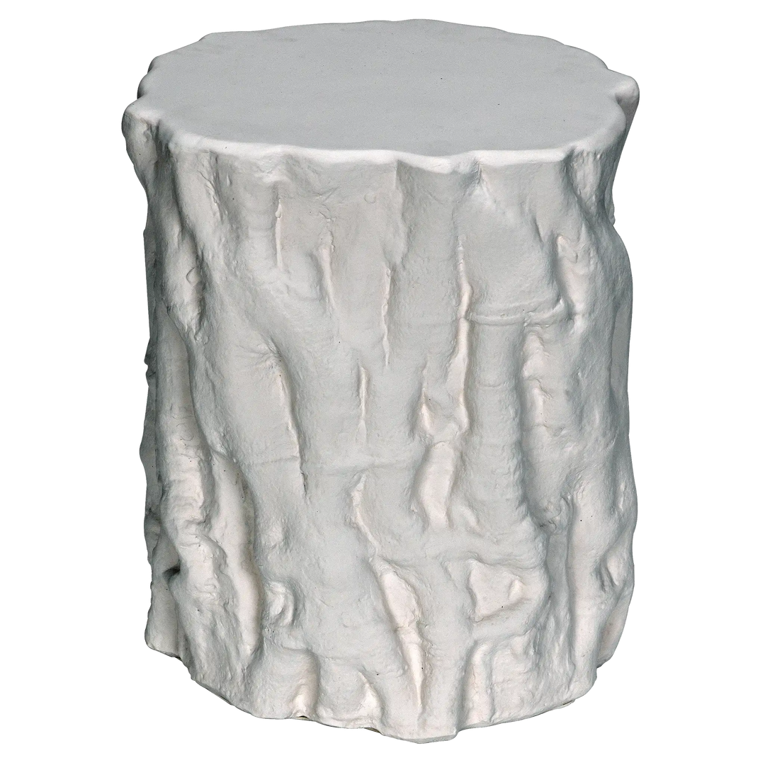 American Home Furniture | Noir - Damono Stool/Side Table, White Fiber Cement