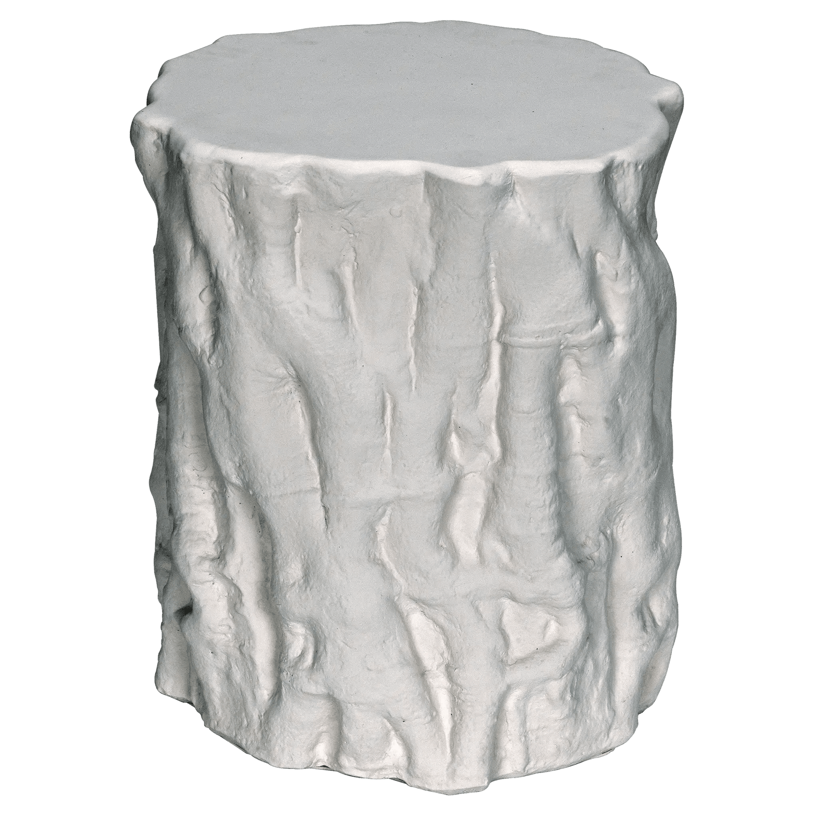 Noir Damono Stool/Side Table, White Fiber Cement ACCENT TABLES