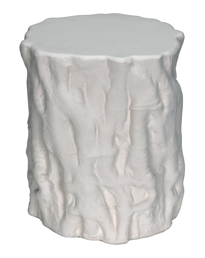 American Home Furniture | Noir - Damono Stool/Side Table, White Fiber Cement