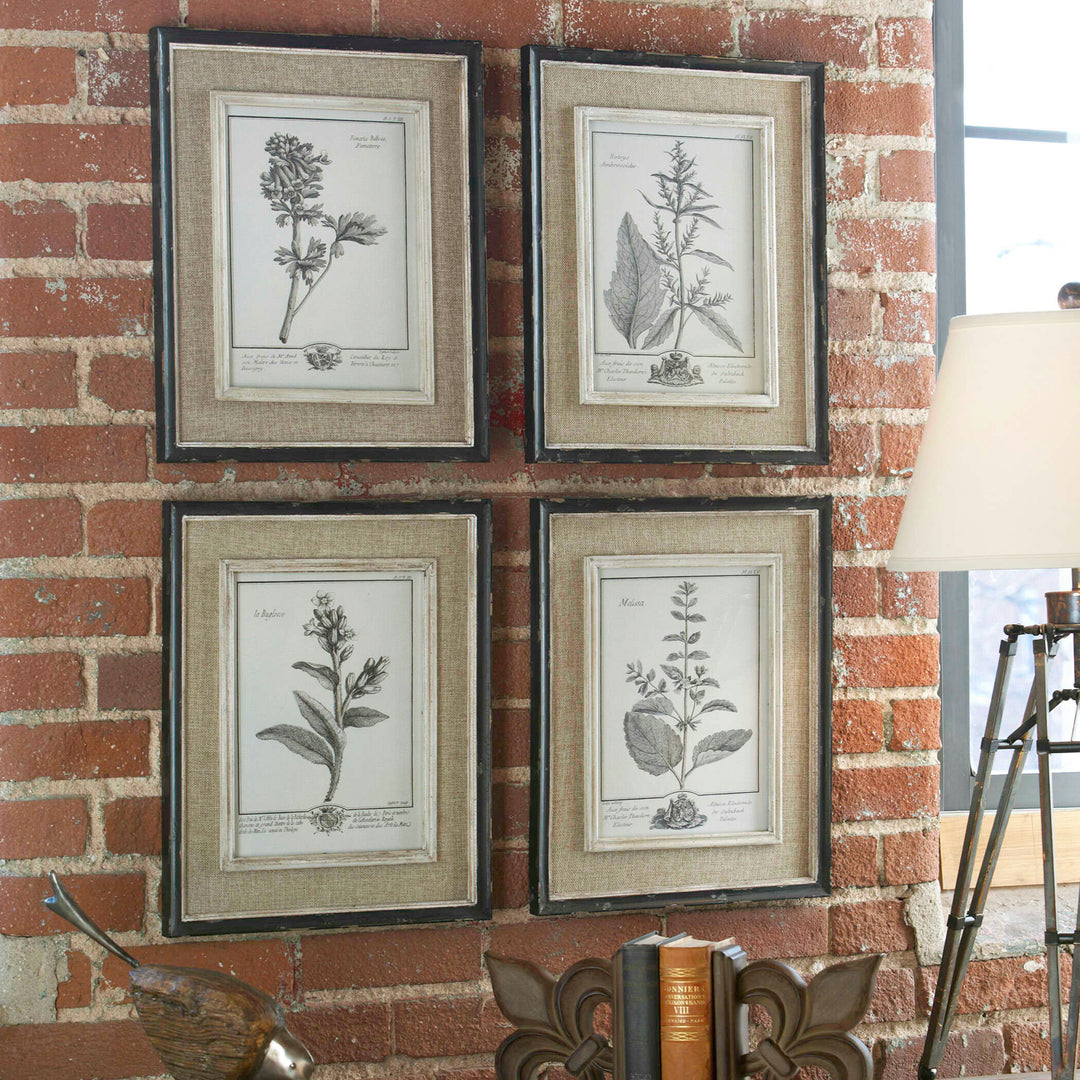 American Home Furniture Uttermost Casual Grey Study Framed Art Set/4