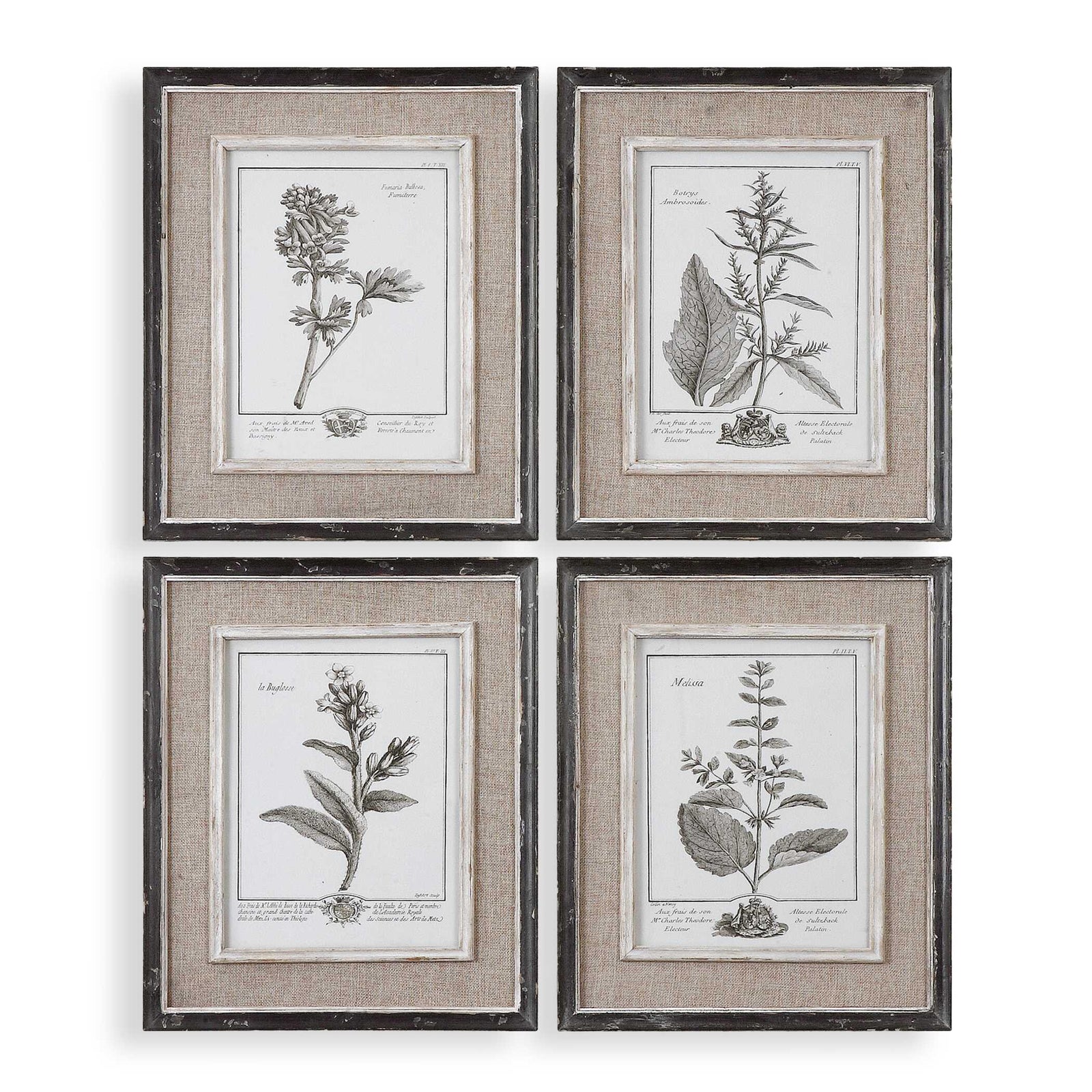 American Home Furniture Uttermost Casual Grey Study Framed Art Set/4
