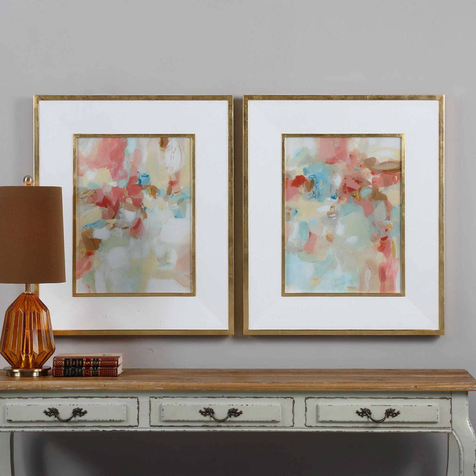 American Home Furniture Uttermost A Touch Of Blush And Rosewood Fences Art, S/2
