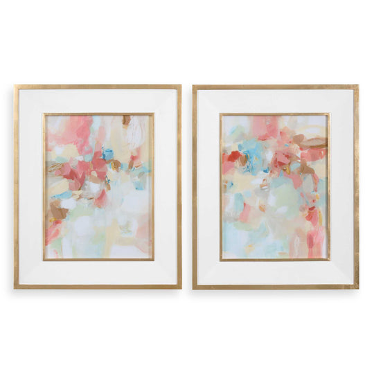 American Home Furniture Uttermost A Touch Of Blush And Rosewood Fences Art, S/2