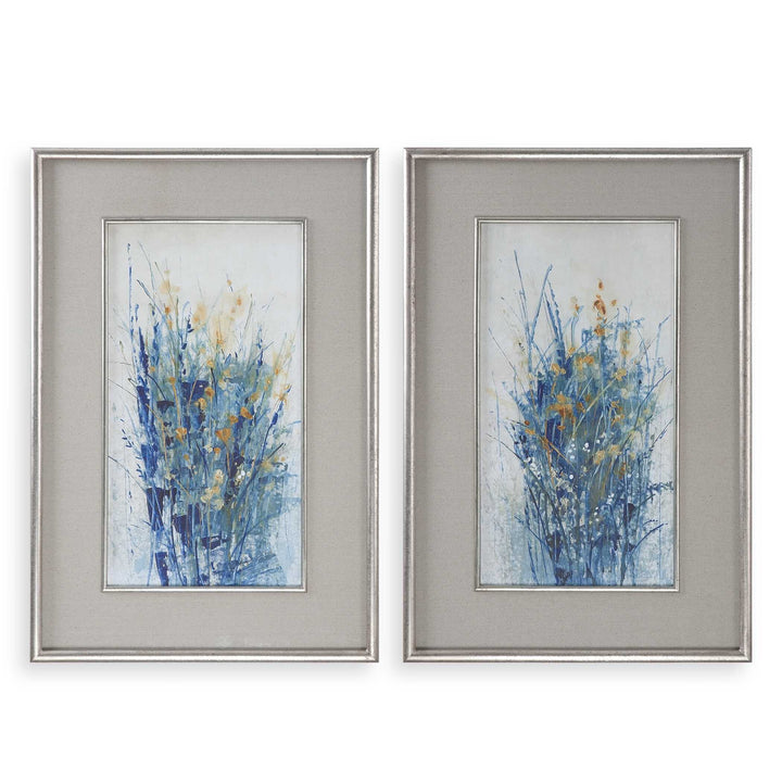 American Home Furniture Uttermost Indigo Florals Framed Art S/2