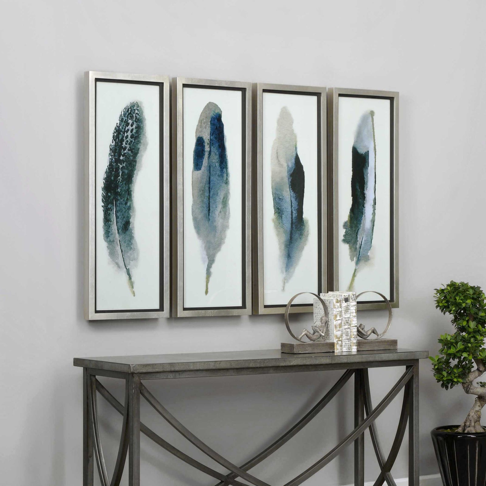 American Home Furniture Uttermost Feathered Beauty Prints, Set of 4
