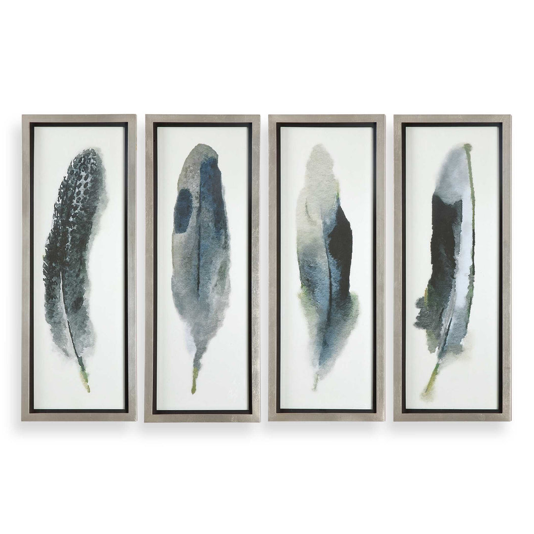 American Home Furniture Uttermost Feathered Beauty Prints, Set of 4