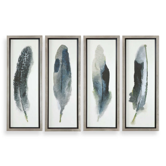 American Home Furniture Uttermost Feathered Beauty Prints, Set of 4