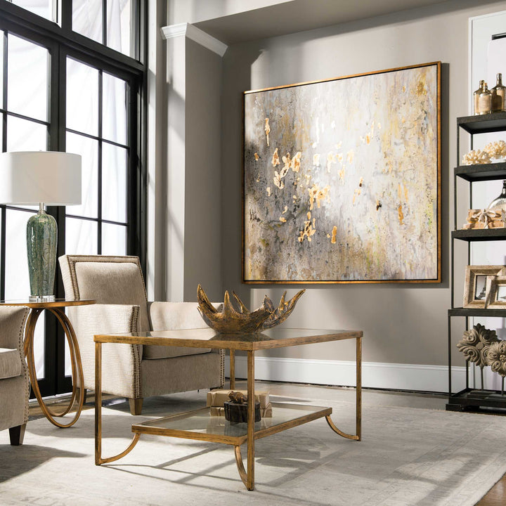 American Home Furniture Uttermost Golden Raindrops Modern Abstract Art