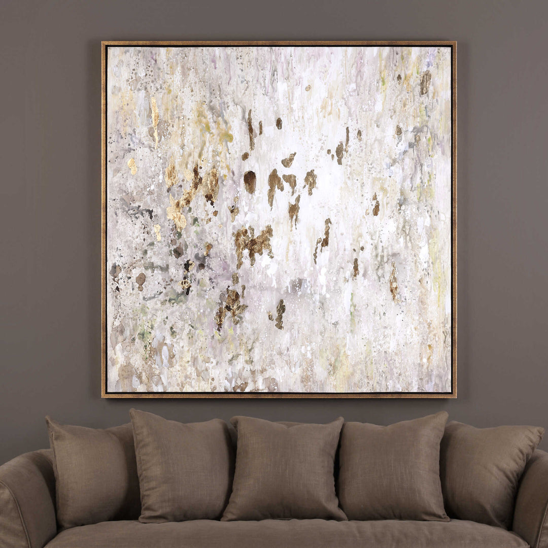 American Home Furniture Uttermost Golden Raindrops Modern Abstract Art