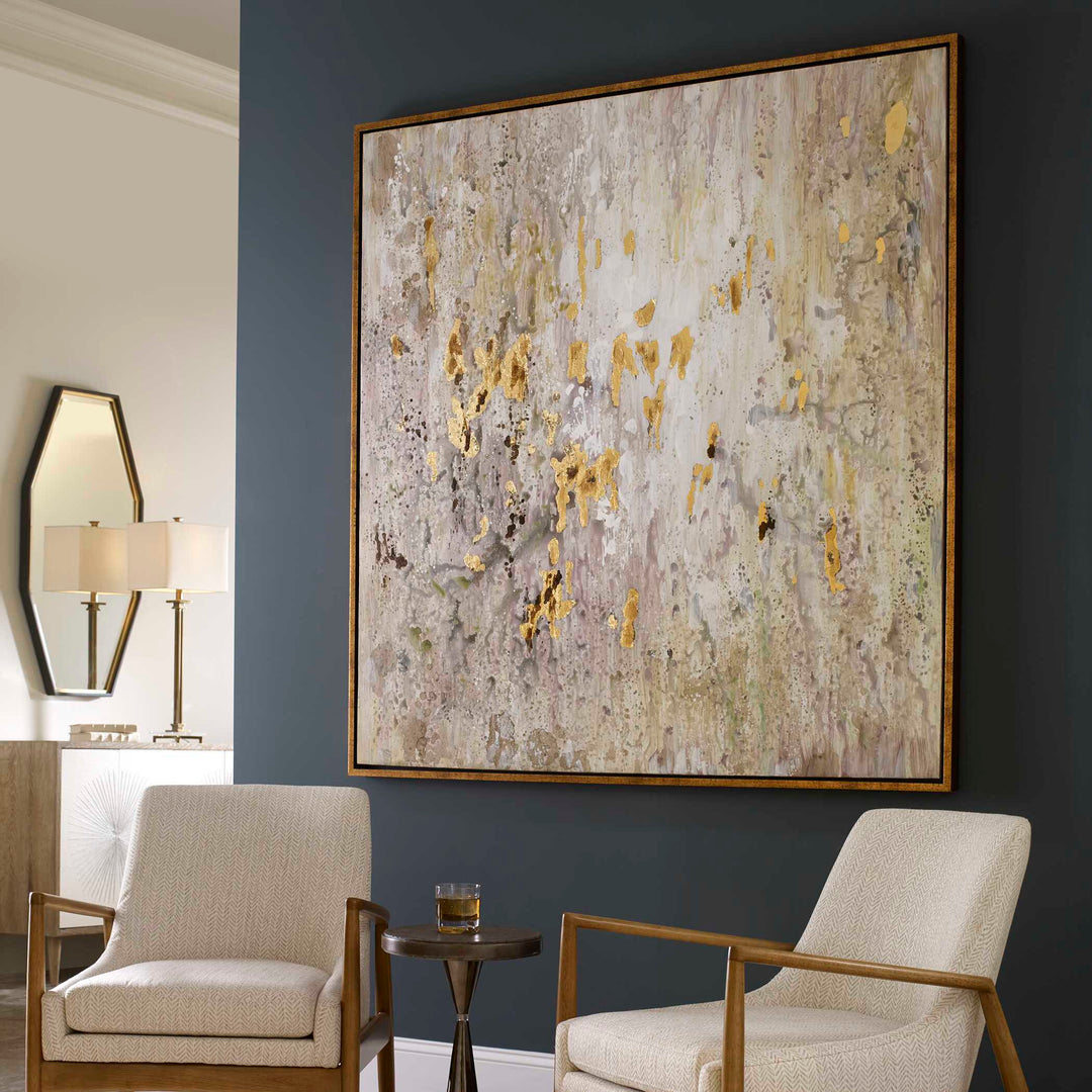 American Home Furniture Uttermost Golden Raindrops Modern Abstract Art