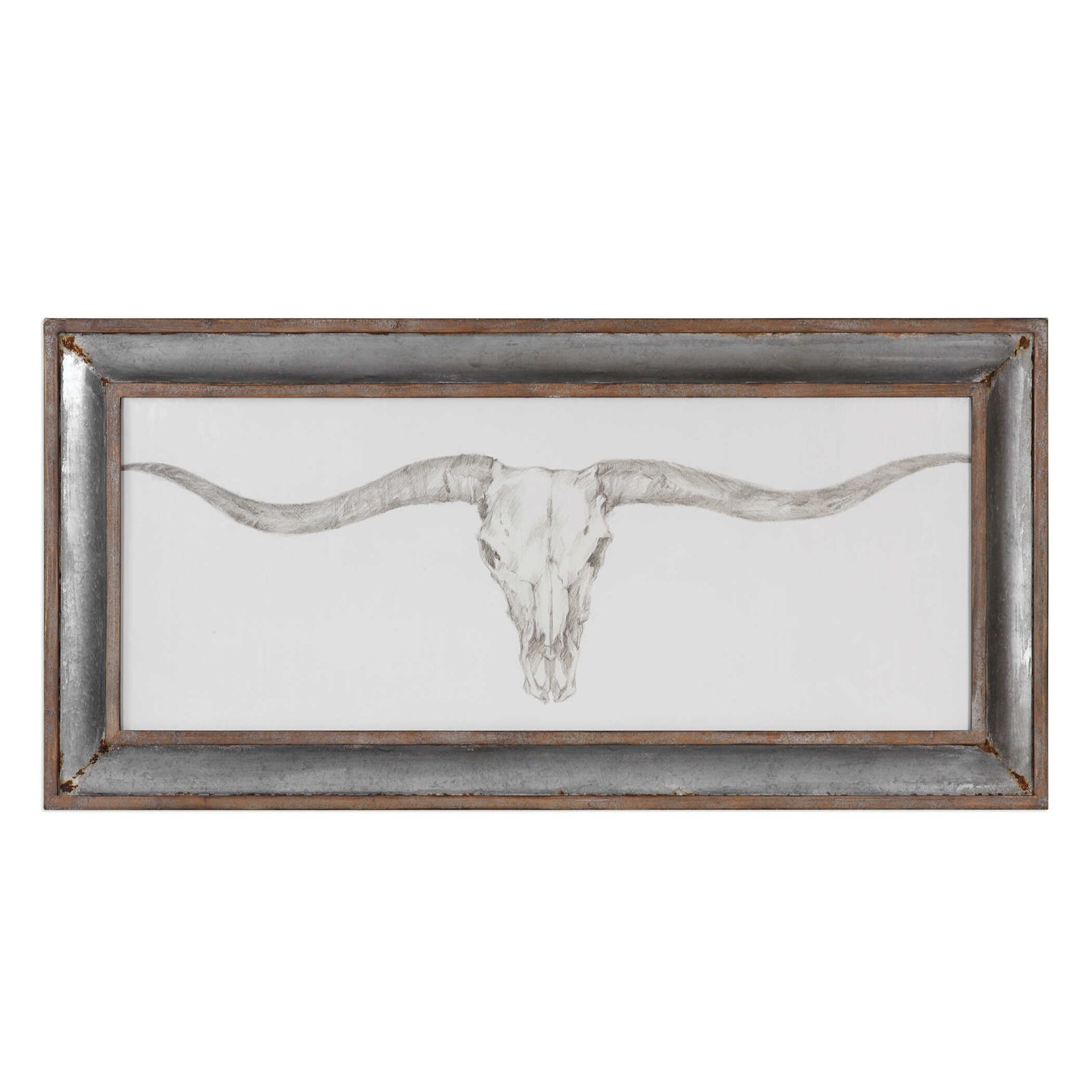 American Home Furniture Uttermost Western Skull Mount Print