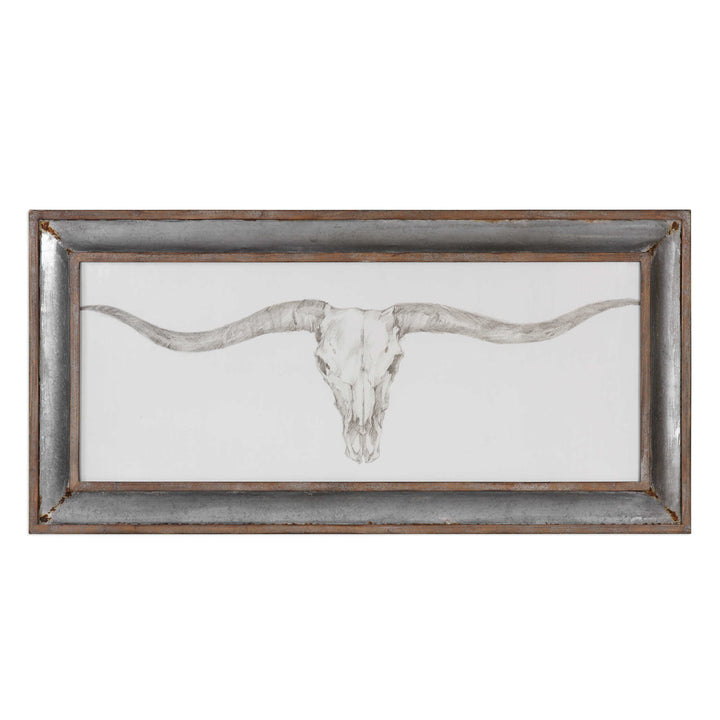 American Home Furniture Uttermost Western Skull Mount Print