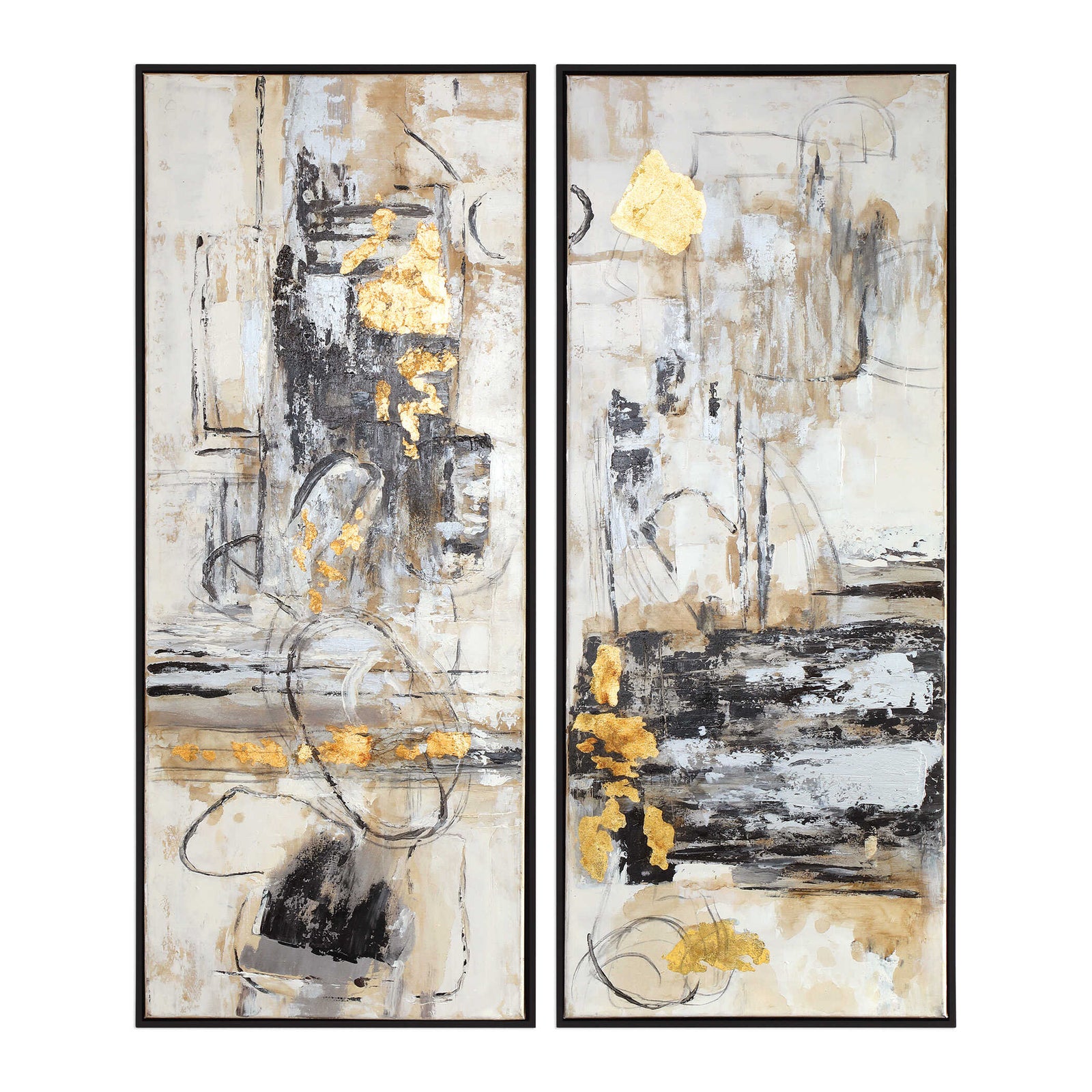 American Home Furniture Uttermost Life Scenes Abstract Art S/2