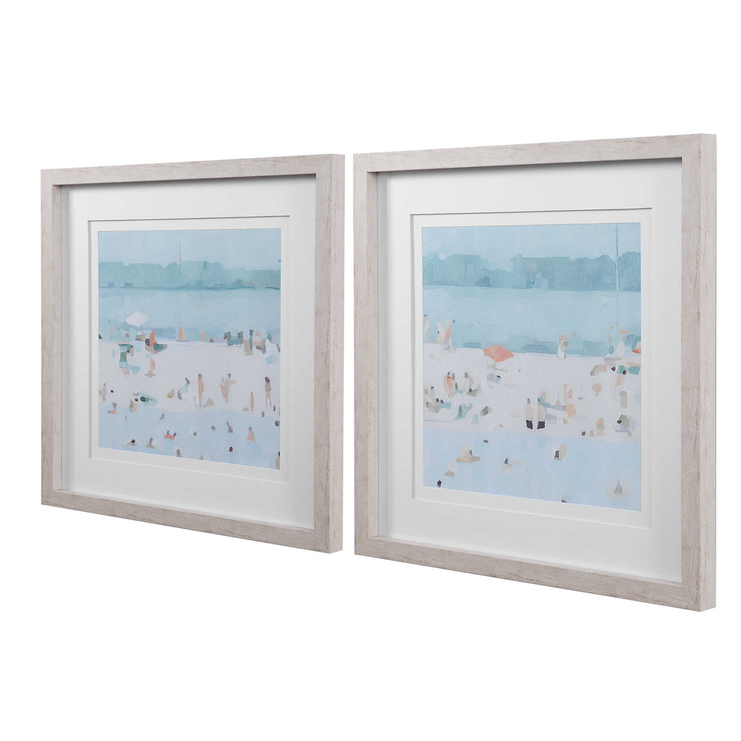 American Home Furniture Uttermost Sea Glass Sandbar Framed Prints, Set/2