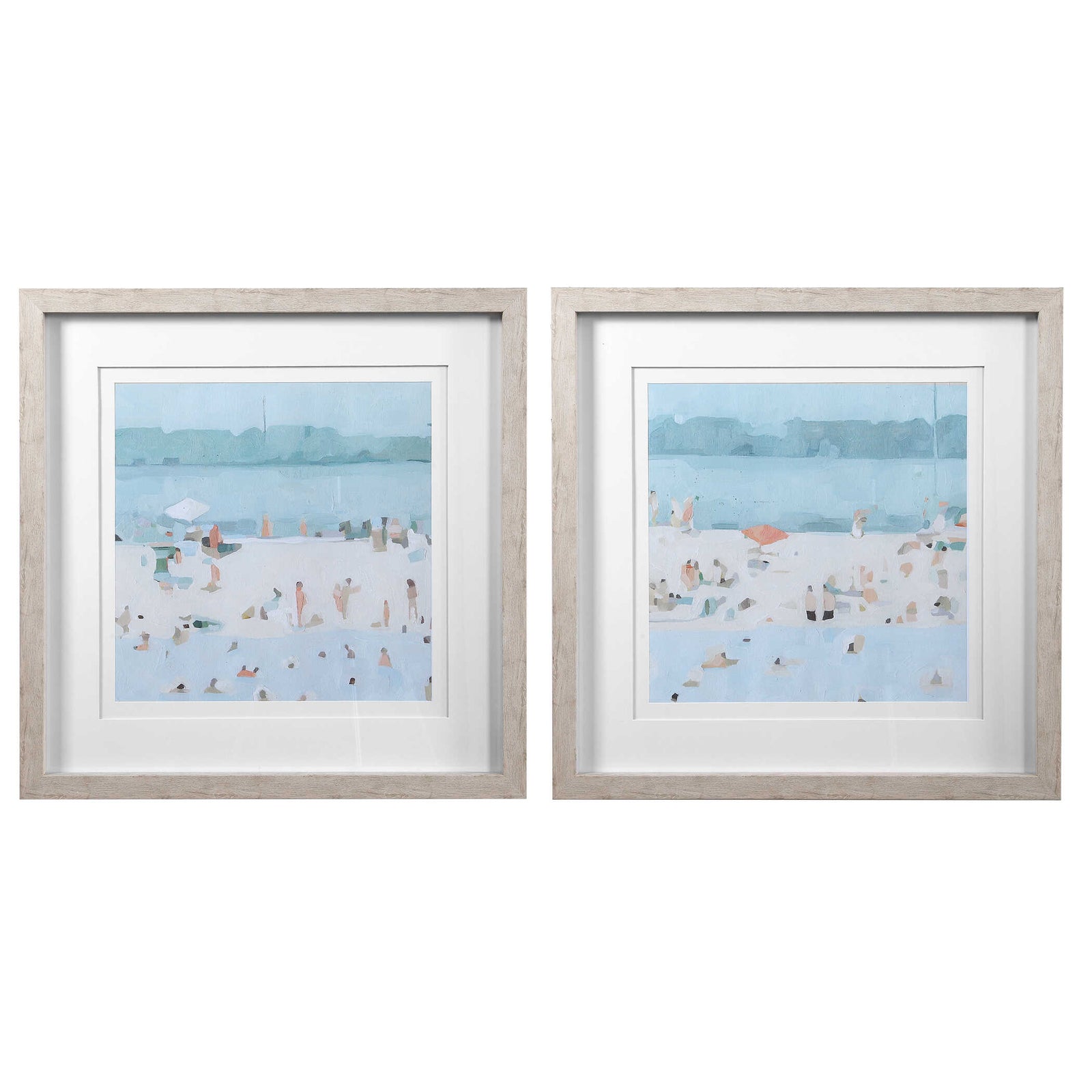 American Home Furniture Uttermost Sea Glass Sandbar Framed Prints, Set/2